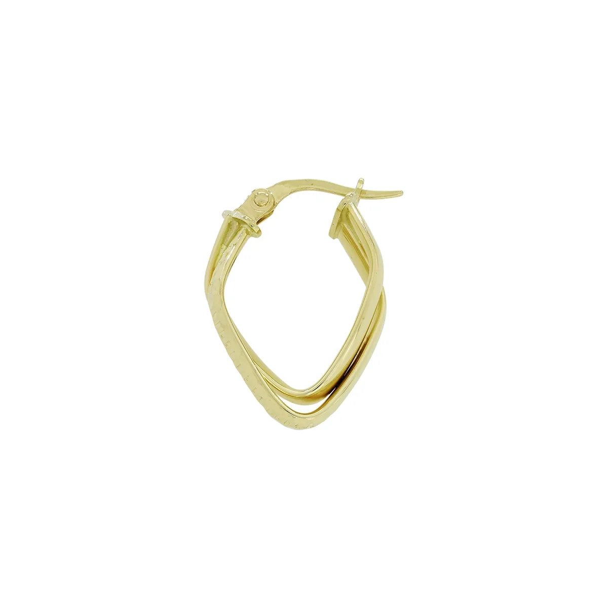Candongas en oro amarillo de 18 Kilates con visos, Figuras geometricas, 2.50 mm. de ancho